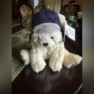 11" Benny Bear 2023 Zipper Pouch Plush Purple Hat Ben Bridge Bag